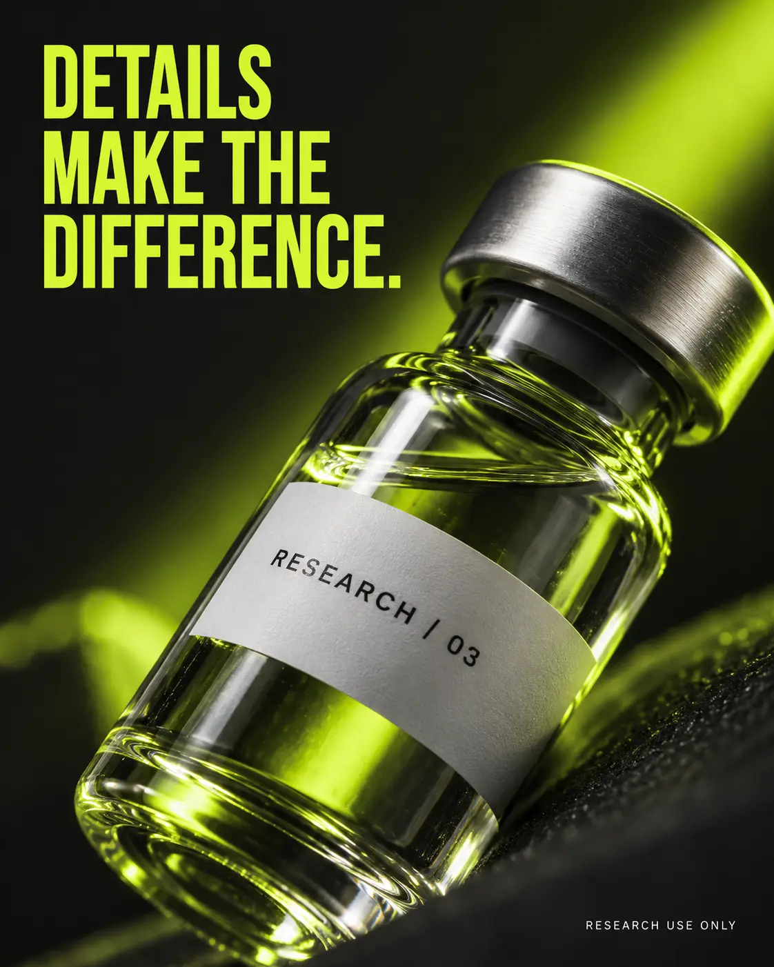 Details make the difference. — Acid yellow research vial concept