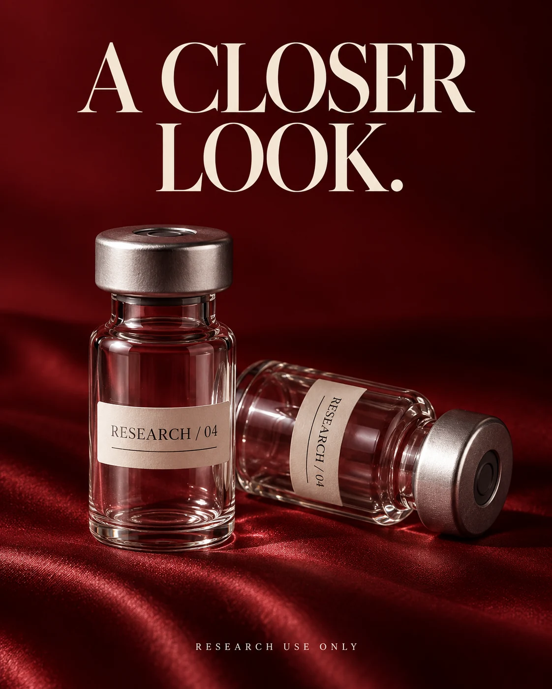 Original oxblood research vial creative, A closer look