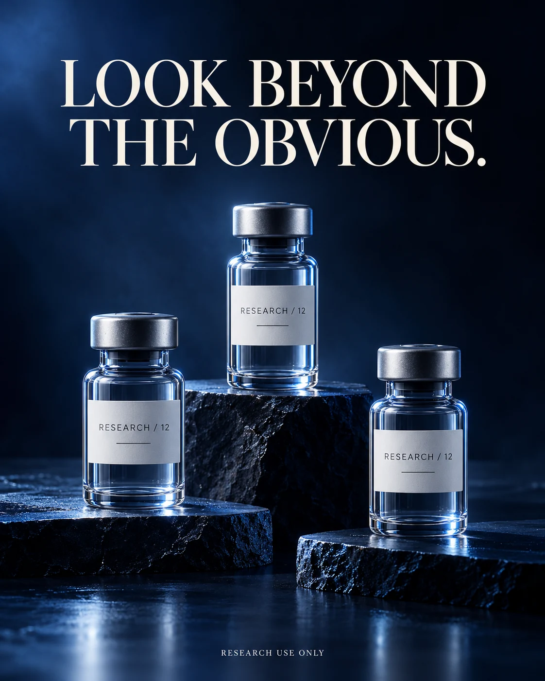 Look beyond the obvious. — Midnight indigo research vial concept